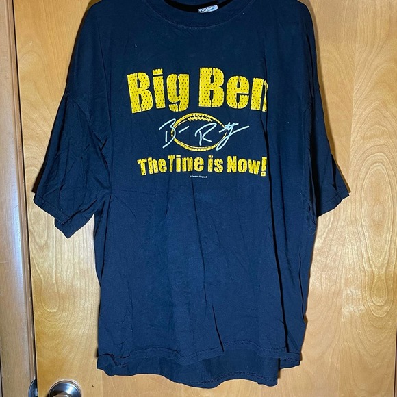 Big Ben Roethlisberger #7 NFL Pittsburgh Steelers Reebok “Time is Now” Shirt XXL - Picture 1 of 8
